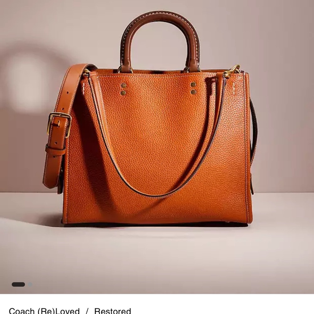 Coach Restored Rogue In Tan Cognac Colorblock Satchel Handbag soldout online